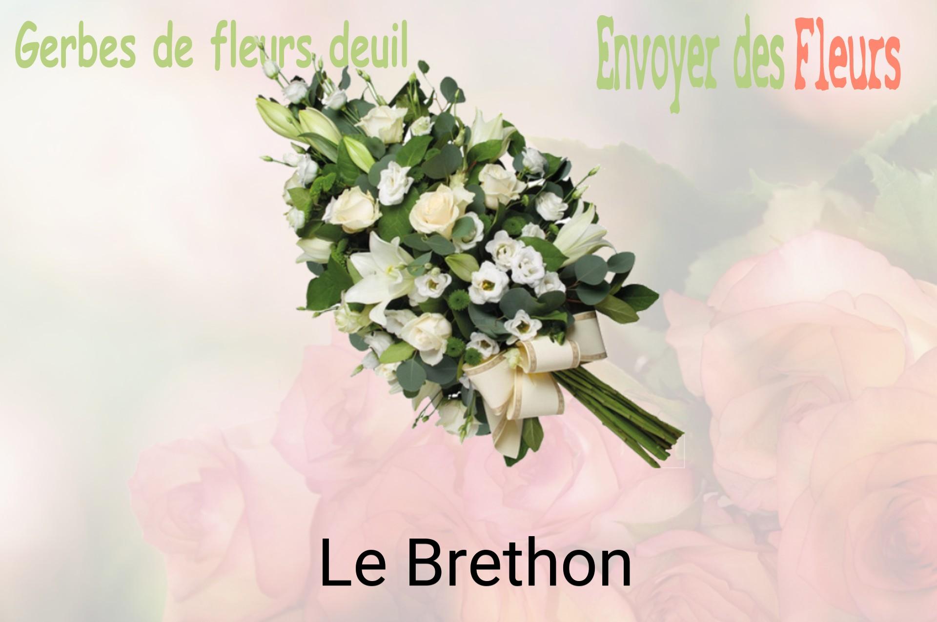 Gerbe de fleurs de deuil livrée à Le Brethon